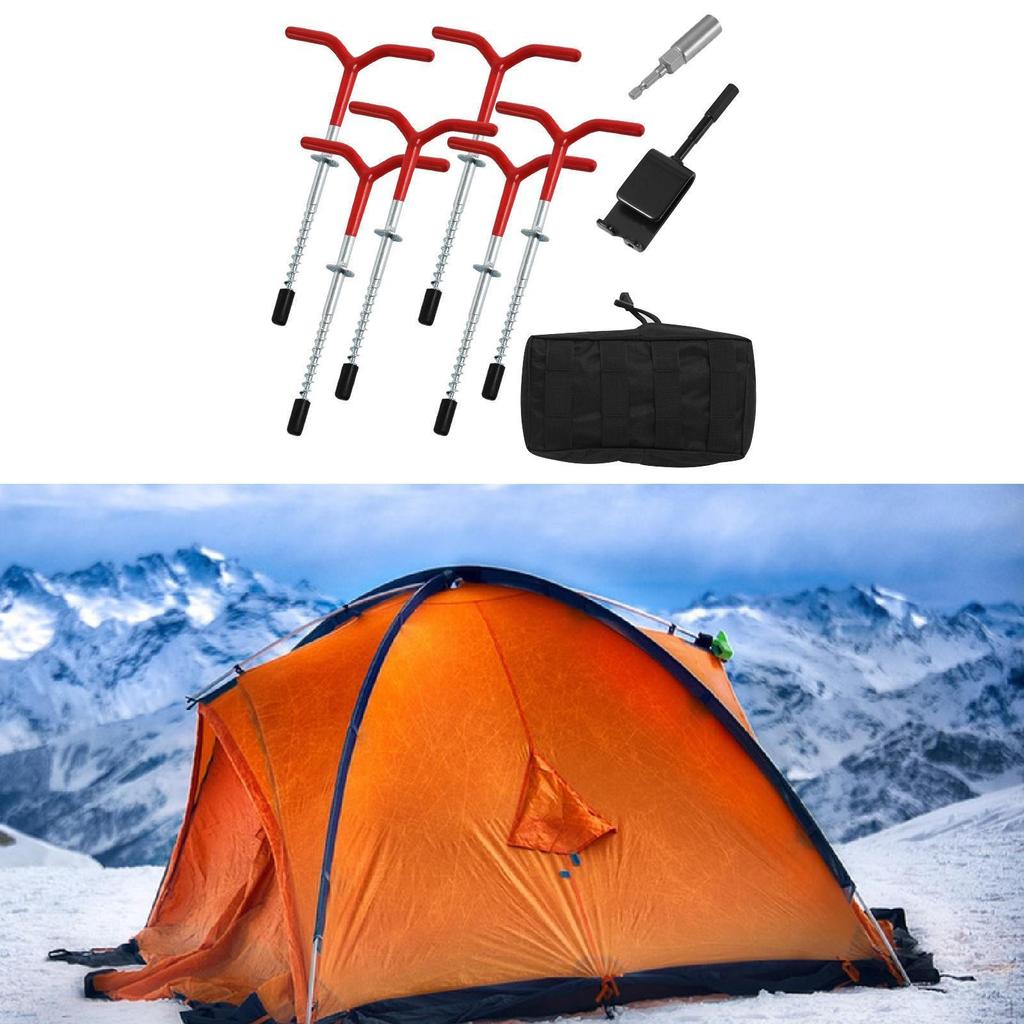 Адаптер для сверла Ice Anchor Drill, 6 шт.. Якоря для рыбалки Резьбовые колышки для палаток Прочное укрытие