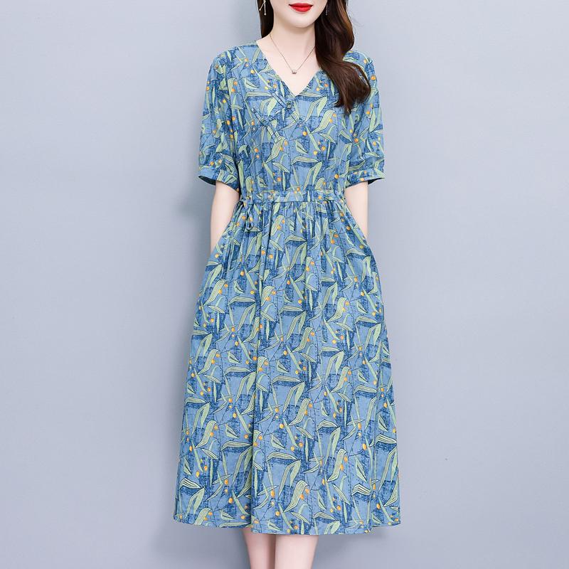 Модные летние платья для женщин больших размеров, повседневное элегантное длинное платье с коротким рукавом, летняя винтажная одежда