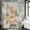 Розовая цветочная шторка для душа с пионами и птицами, Декоративная шторка для душа для ванной комнаты, Водонепроницаемая шторка для душа с крючками