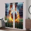 2pc,  Window Treatment Curtains Football Forward Durable 100% Polyester Fabric,Without Electricity Family Party Decoration Use