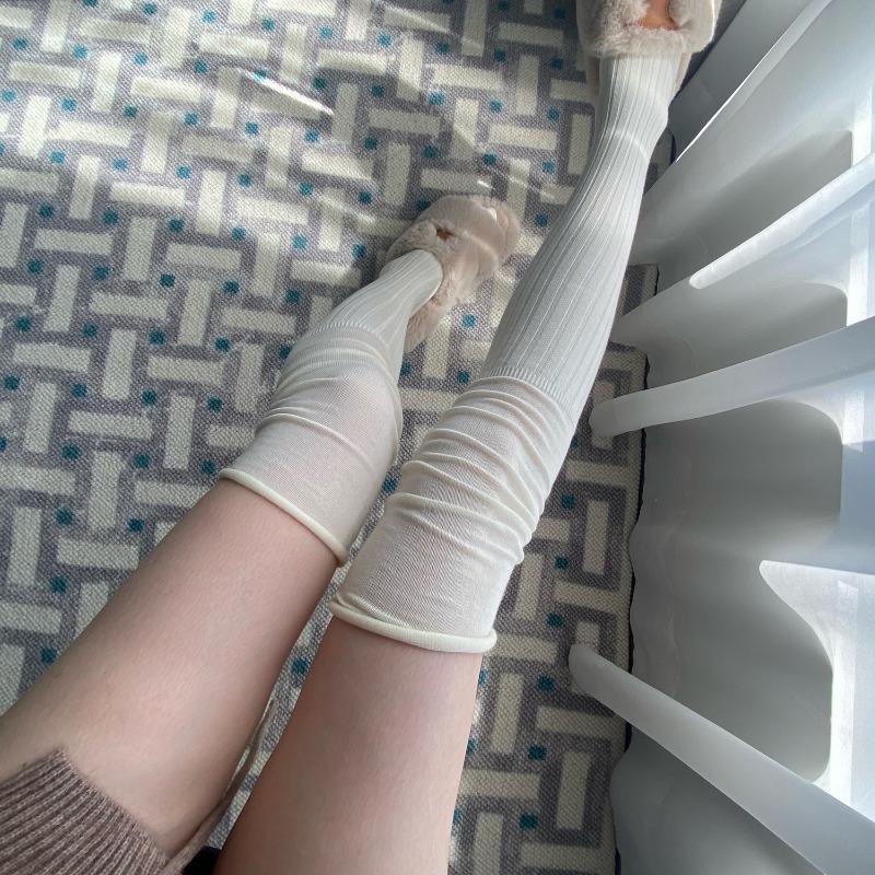 5 цветов, высокие чулки до бедра, женские длинные носки выше колена, теплые вязаные носки-ботинки, гетры, японские хлопковые леггинсы JK с высокими трубками