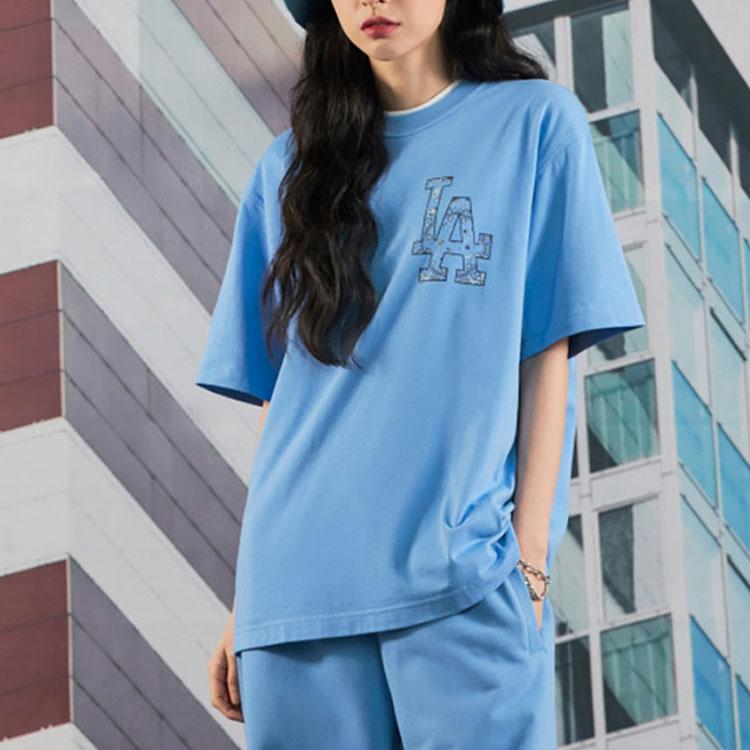 New MLB T Shirt Unisex Light Blue Korean Style 3ATSI0124-07BLL