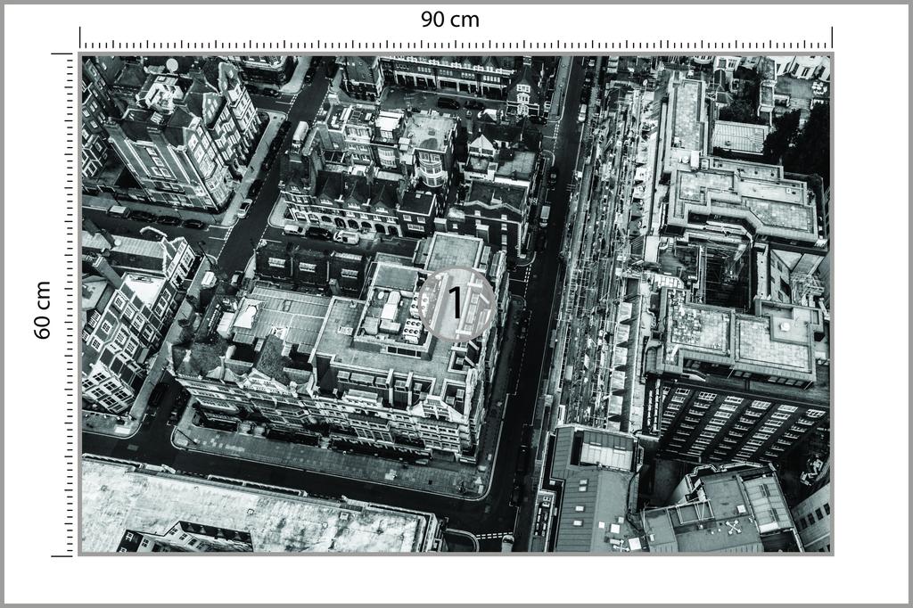 Photomural London Black And White Smooth Vinyl 90x60