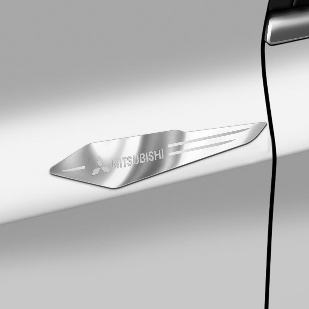 wzvc4 2pcs Reflective Auto Emblem Side Fender Body Decoration Stickers For Mitsubishi Ralliart Lancer EX Outlander ASX Competition V73
