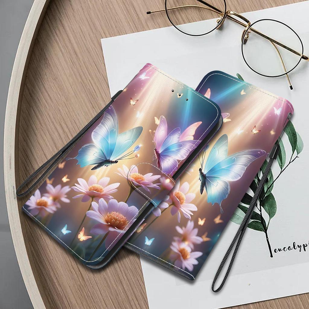 3D Абстрактное искусство Живопись Цветы Животные Кожаный телефон Кошелек Чехол-книжка Подставка для Google 8 Infinix Note 40 Tecno Camon 30 Магнитный слот для карт Флип-чехол
