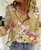 lapel collar long sleeve women's shirt European and American trend new women's clothing light mature digital printing wholesale