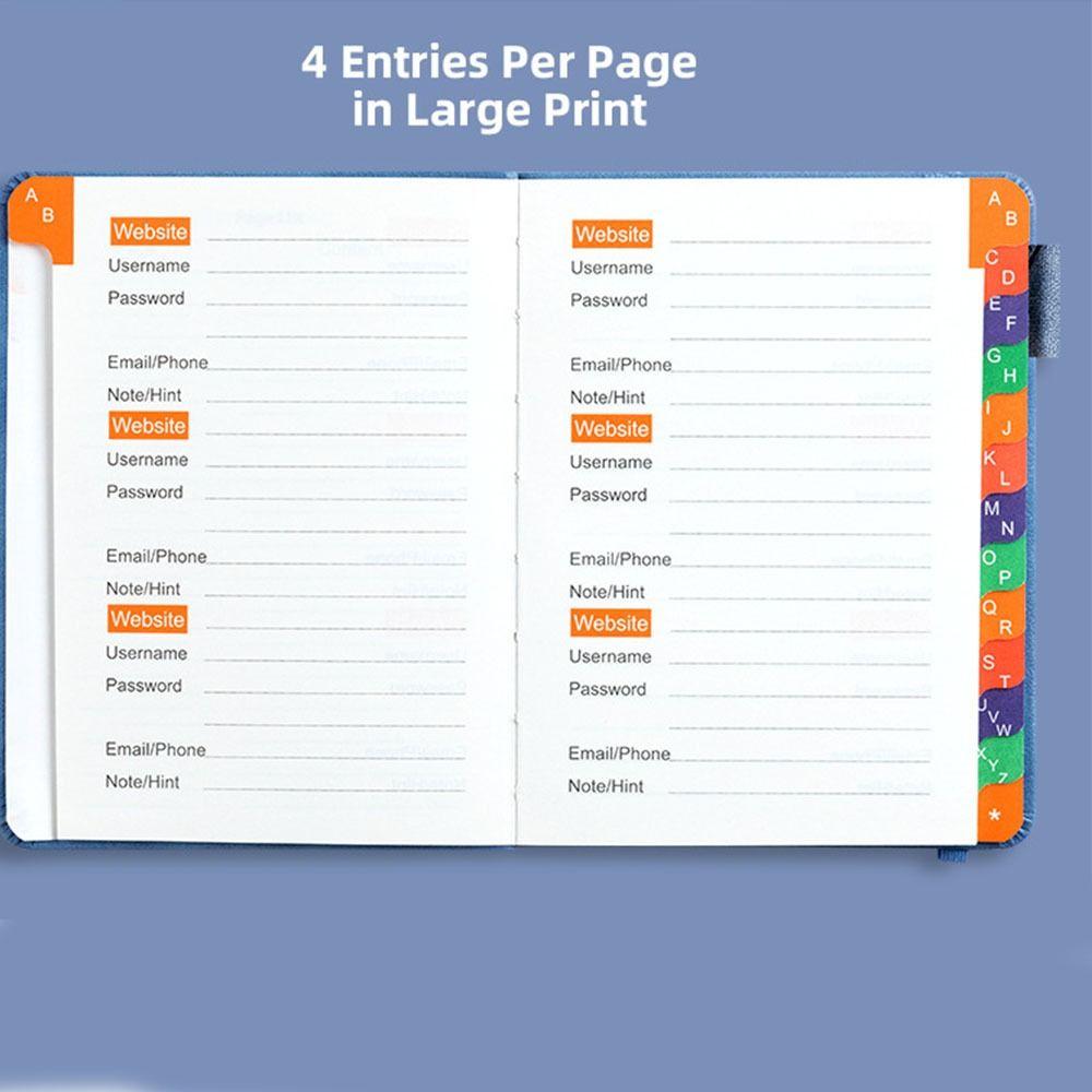 120-страничная адресная книга формата B6 для записи входов в Интернет телефонная книга в твердом переплете для пожилых людей