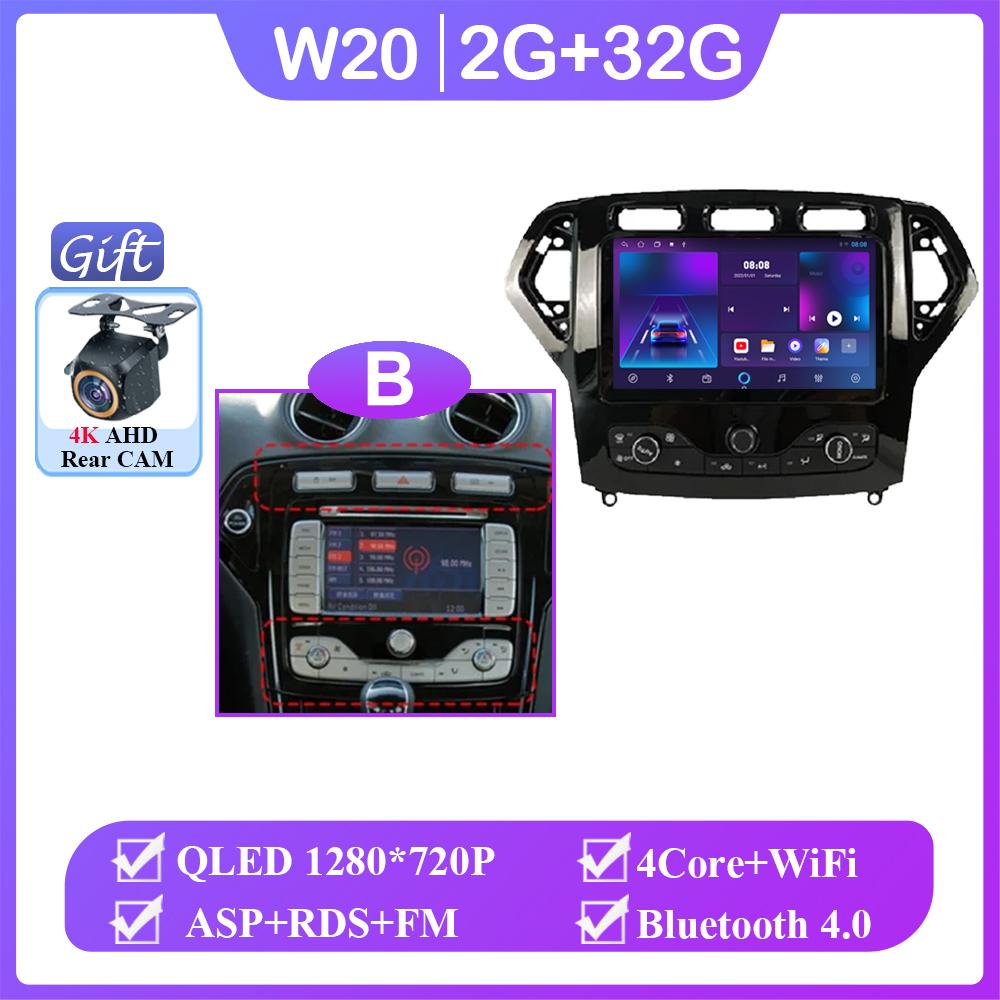 Навигация GPS Android 14 Авторадио Стерео Для Ford Mondeo MK4 2007-2014 Carplay Авто Видеоплеер 2din DVD Мультимедийная Головное Устройство