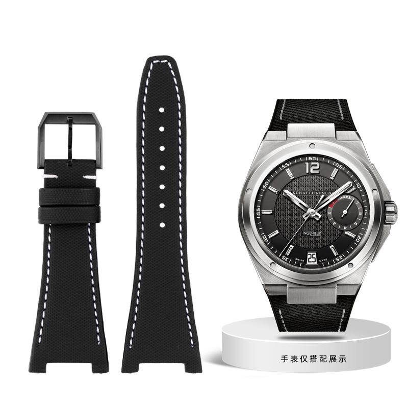 Нейлоновый кожаный ремешок для часов IWC Engineer, ремешок с вырезом, серия IW500501 IW378507 IW322703, черный спортивный холщовый ремешок для часов
