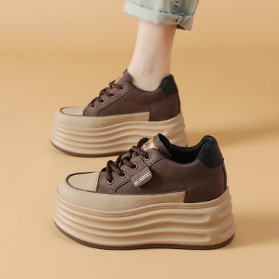 8 см высокие внутренние увеличительные кроссовки женские ретро немецкие тренировочные кроссовки осень и зима новые кампусные спортивные и развлекательные туфли на толстой подошве белые туфли