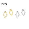 1 пара женских геометрических серег в форме ромба, гипоаллергенные, легкие, минималистичные, массивные серьги, полые, квадратные спереди и сзади, металлические серьги-гвоздики, ювелирные изделия