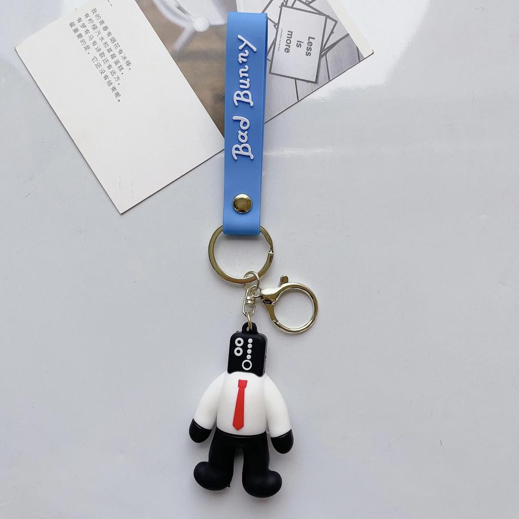 Cuphead Keychain Anime Cartoon Mugman Figures Doll Skibidi Toilet Man Keyring Pendent Car Key Chains Kids Toys Christmas Gifts