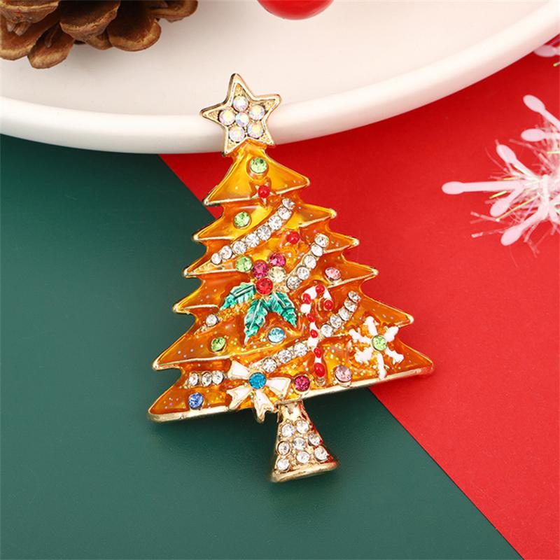 1PC Christmas Brooch, Christmas Tree Drip Oil Brooch Autumn and Winter Sweater Accessories Christmas Clothing Accessories