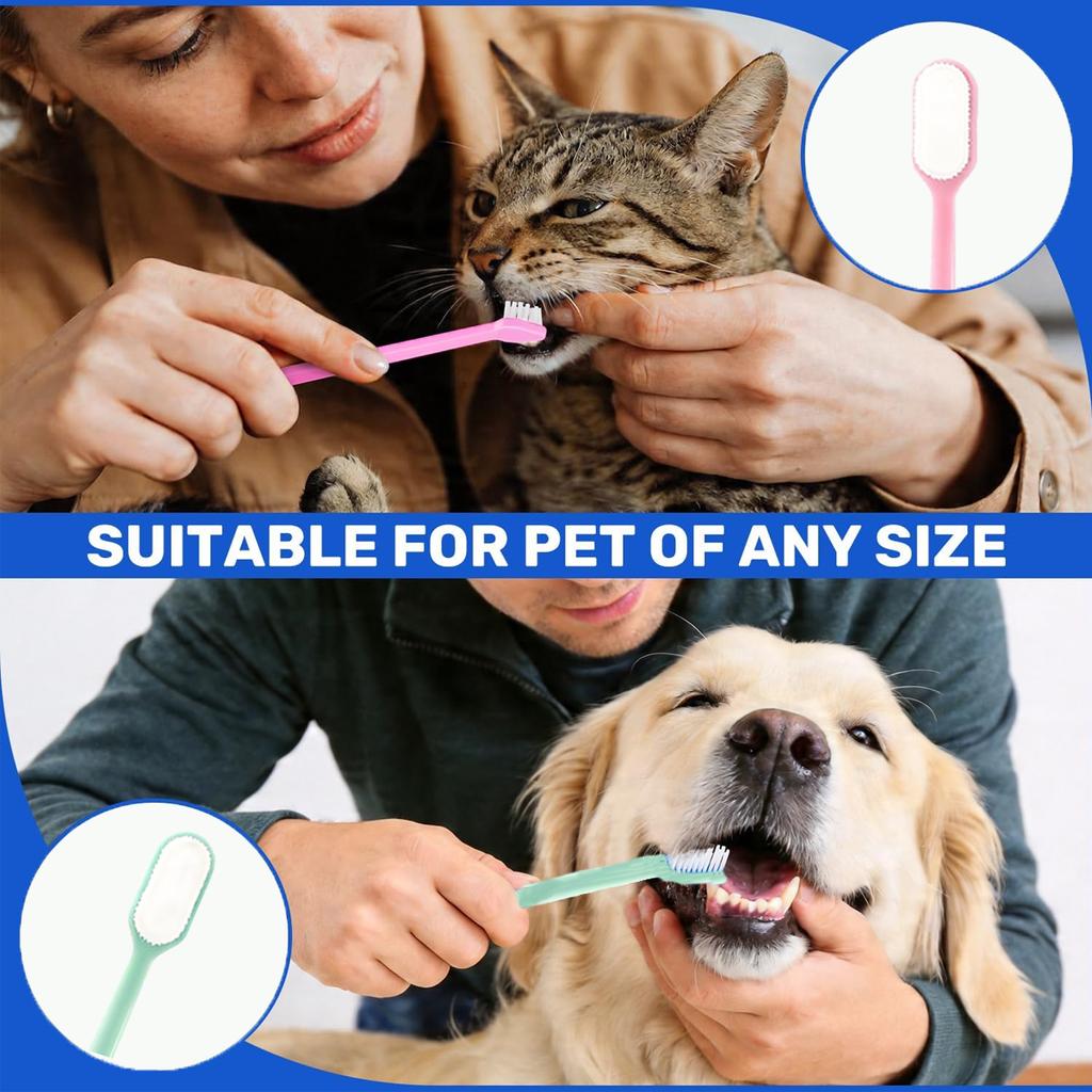 3 Pcs Dog Toothbrush Dogs & Cats Cleaning Tool For To Remove Tartar Eliminate Bad Breath Safe Soft-Bristled Toothbrush