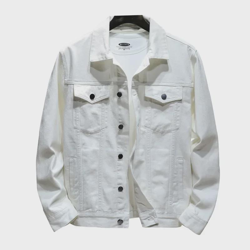 Мужская модная приталенная джинсовая куртка - повседневный корейский стиль для весны и осени