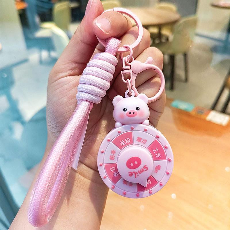 Adorable Silicone Cartoon Keychain With Rotating Charm Cute Gifts For All Occasions