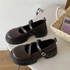 Женские туфли Мэри Джейн на плоской платформе, модные женские туфли с мелкой пряжкой, весна-осень, элегантные туфли-лодочки в стиле ретро для дам