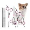 6Pcs/Set Pet Dog Hair Cutting Professional Scissors Hairdressing Shears Thinning Tool Kit with Comb