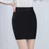 Женская черная юбка А-силуэта с высокой посадкой и облегающего кроя – профессиональная эластичная юбка, облегающая бедра, для работы