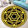 Pentacle Symbol Rug, Pentagram Patterned Round Carpet, Satan  Devil's Trap, White  On Black Supernatural Carpet