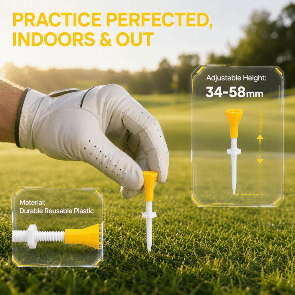 5pcs Plastic Adjustable Golf Tee Adjustable Height Golf Ball Support Indoor Outdoor