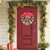 Christmas Wreath for Front Door Handmade Artificial Greenery Wraeth with Pinecones Red Berries Ball Ornaments for Indoor Outdoor Holiday Decor
