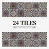 24 Pieces European Pattern Self-Adhesive Tile Sticker Waterproof And Oil-Proof Kitchen Bathroom Wall Decoration Matte Film Pvc Wall Sticker