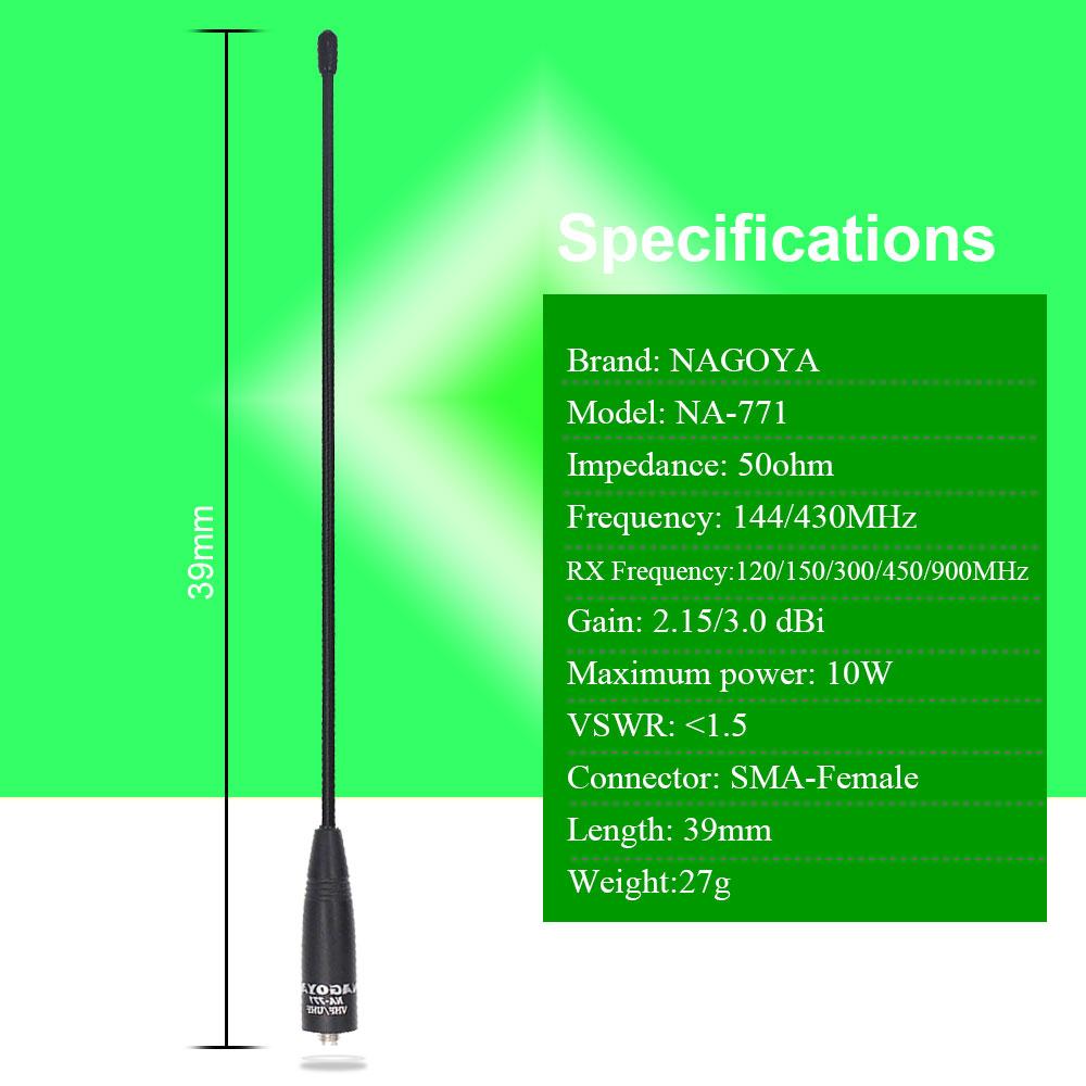 100% Original Nagoya NA-771 Two Way Radio Antenna SMA Female for BaoFeng UV-5R UV-82 BF-888S UV-9R Handheld Transceiver