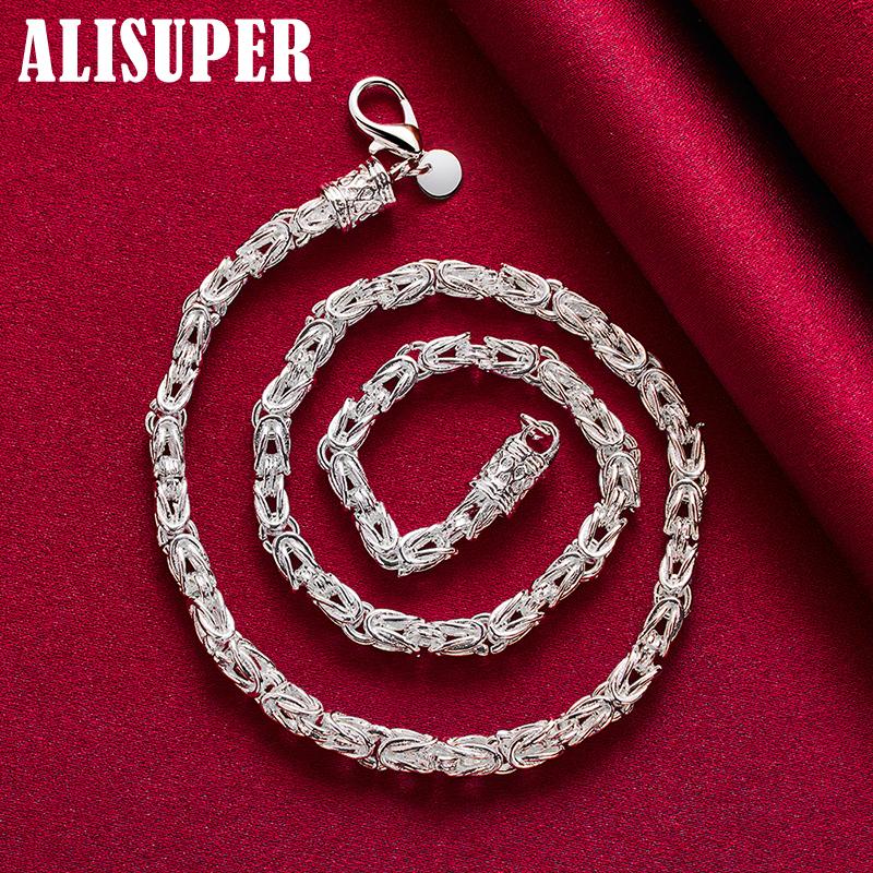 Ювелирные изделия из стерлингового серебра 925 пробы, 5 мм, 20 дюймов, цепочки и ожерелья