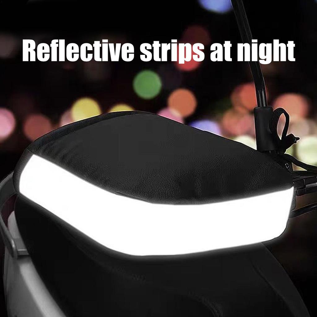 Перчатки на руль мотоцикла Теплые Мягкие Накладки на руль Со светоотражающей полосой Водонепроницаемые Перчатки для скутера Для снегохода Электровелосипеда