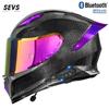Carbon Fiber Full Face Motorcycle Helmet With Bluetooth Support 3C Certified Lightweight Men Women All Season Riding