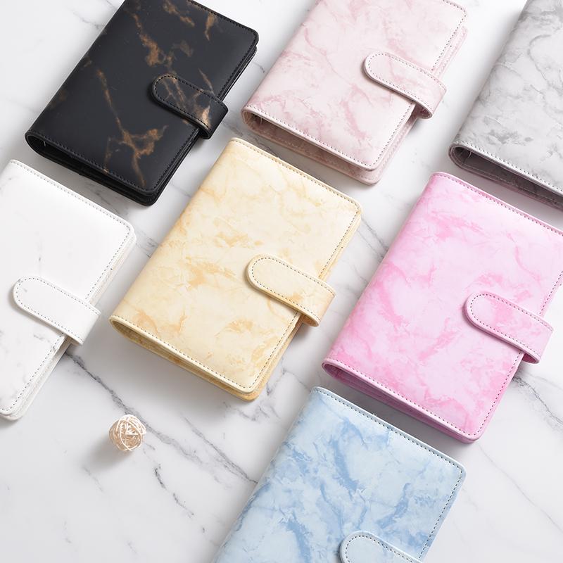 A5 A6 White Black Color Marble Binder DIY Binder Only Cover Diary Agenda Planner Paper Cover School Stationery