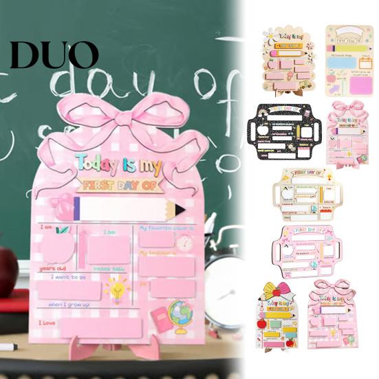 Wooden Message Center First Day of School Sign, Reusable Chalkboard Sign for Kids, Back Small Hanging Board to Decorations Supplies Kindergarten