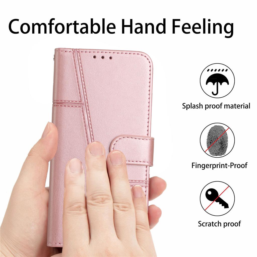 For Oppo Reno14 Pro 5G (Global) Leather Phone Case Foldable Stand Wallet Flip Cover with Strap