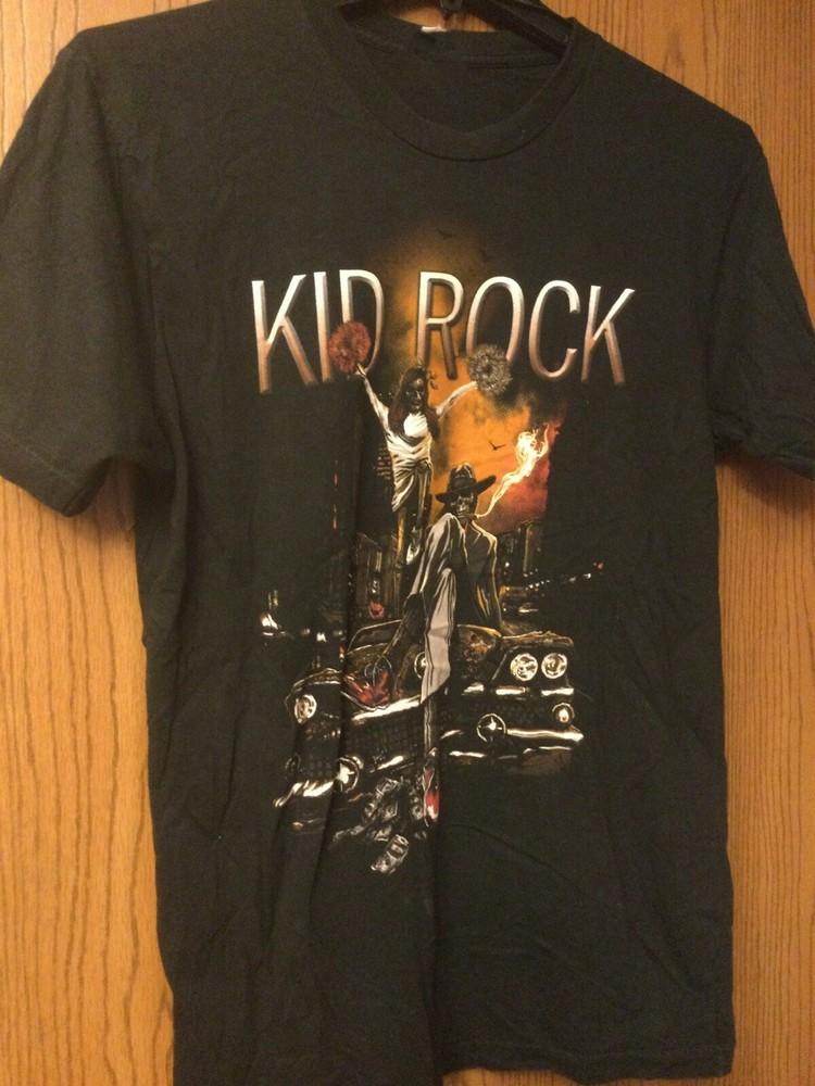 Kid Rock - «Skeleton Kid Rock» Черная хлопковая футболка Полный размер S-5XL Унисекс SN205 Унисекс футболка