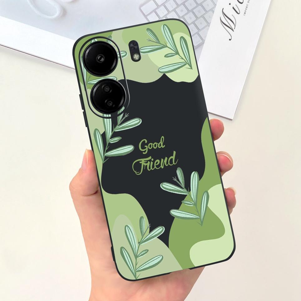 Чехол для Xiaomi Poco C65 Чехол PocoC65 Мультяшный Черное Ночное Небо Модный Дизайн Узор Чехол Для Xiomi Poco c 65 Мягкая Резина ТПУ