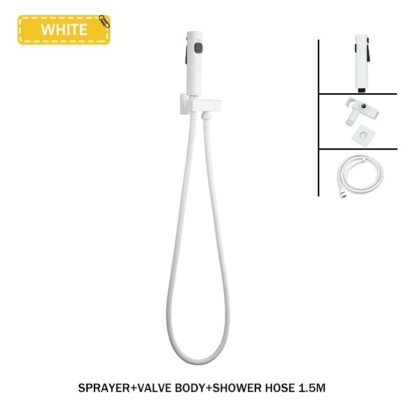 Белый ручной распылитель для туалета Mate Bidet, набор для ванной комнаты, настенный латунный угловой клапан, распылитель для туалета высокого давления из ABS