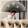 Bamboo Antique Folding Fan Ink Painting Dance Fan Elegent Hand Held Fan