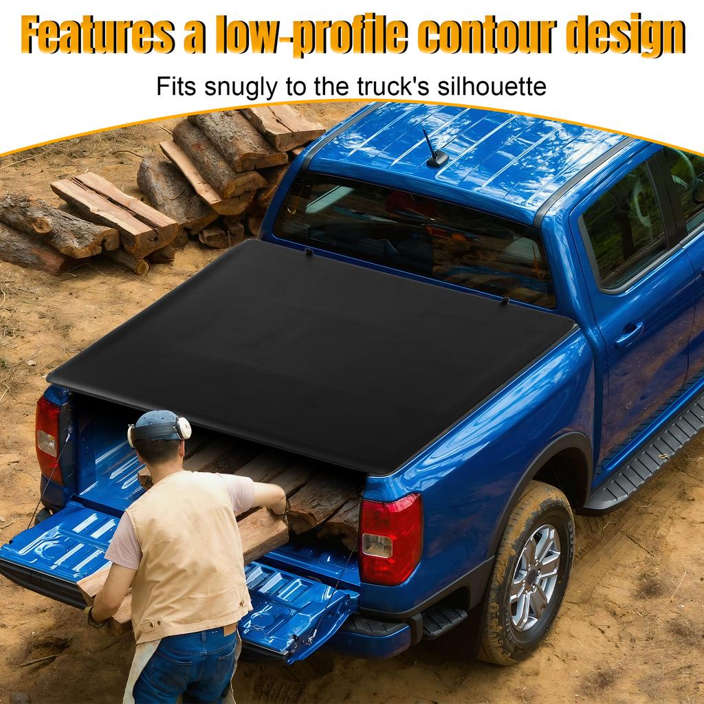Мягкий сворачивающийся тент-крышка кузова для Ford Ranger, износостойкий, 5 футов, с двойным Т-образным пазом, задняя крышка, водонепроницаемая роллетная крышка IP56