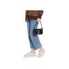 New COACH Peanuts Snoopy Collaboration Nolita Pebbled Leather Wrist Bags Clutches Small Size Women's Navy CE859-QBNI9