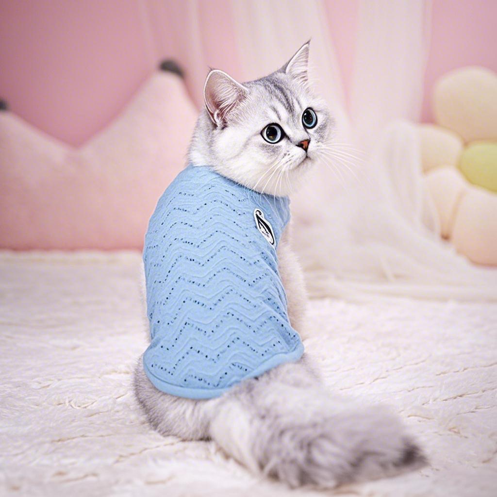 Pet clothes spring and summer puppy clothes suspender thin breathable medium puppy cat clothes hollow cool spring and summer clothes