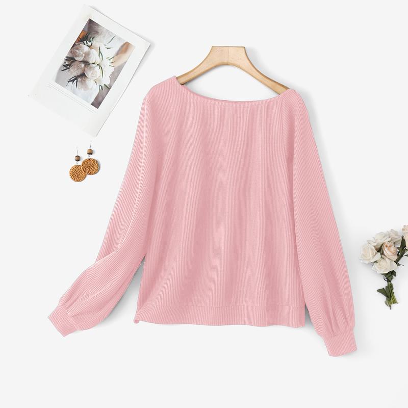 ZANZEA Women Off Shoulder Casual Long Sleeve Knitted Sweater Tops