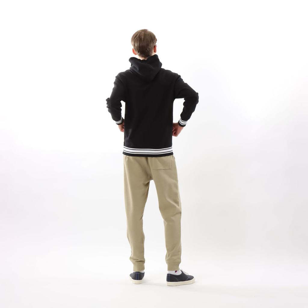 Толстовка с капюшоном с длинным рукавом, хлопок, США, вышитый логотип One Point, базовая черная, размер L [Champion] C3-Y138 для мужчин