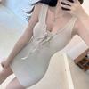 Small man pure desire wind suspender dress female summer hottie sexy body strap waist hip short skirt