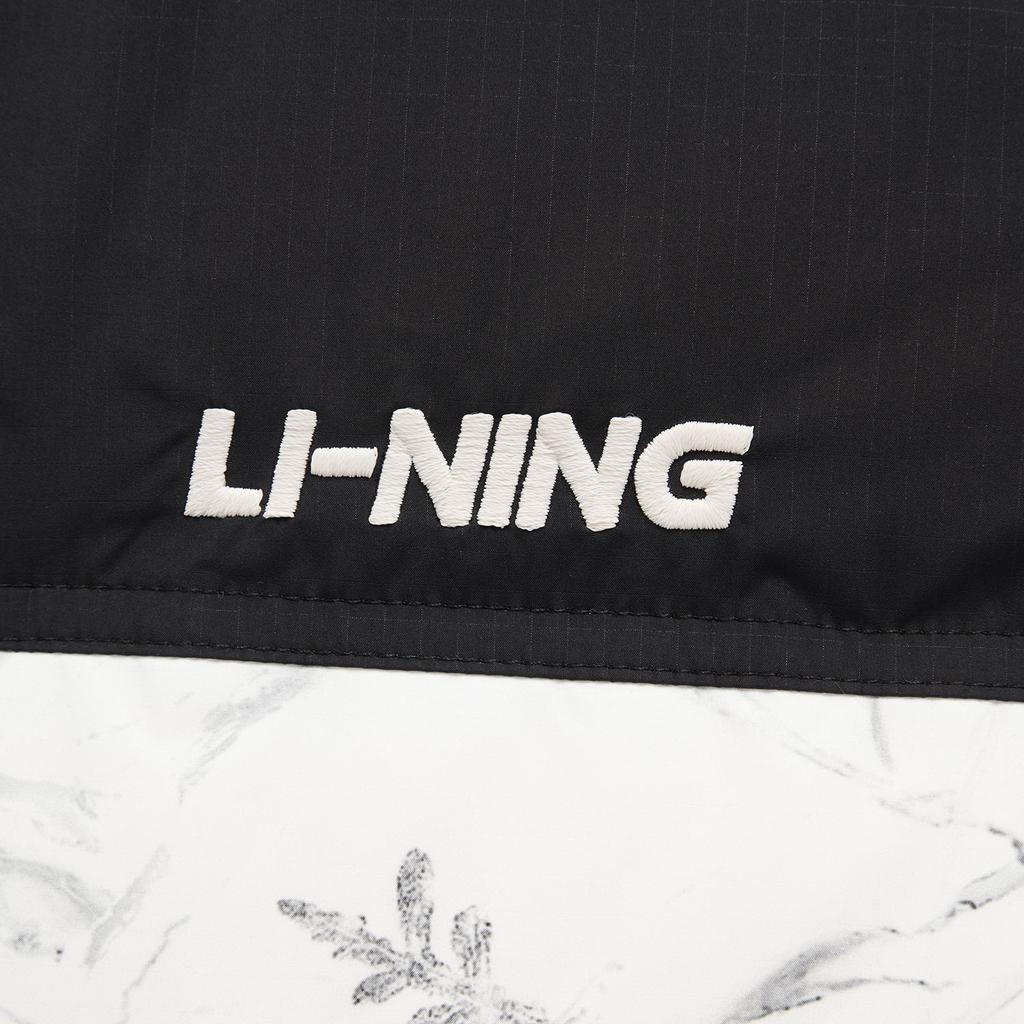 Li Ning Горячие горшки Коллекция пуховиков Спортивная модная коллекция Пуховик Унисекс Черный Белый Ледяные трещины AYMU601-2