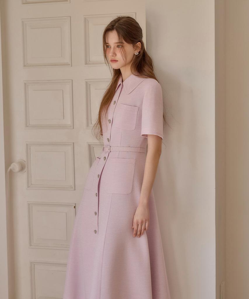 Julie And Kara 26Ss Calla133 Shebigins Maya Tweed Dress Lavender