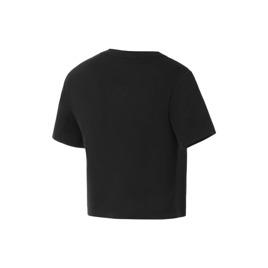 Футболка Li Ning Fitness Series с коротким рукавом и круглым вырезом, однотонная, женская, черная ATSS412-3