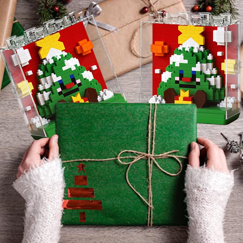 Рождественский НОВЫЙ 401 элемент сборных блоков DIY Рождественская тематика Рождественская елка Блок Комплект Украшение Модель Игрушка Прозрачный Корпус Фигурка Мальчики Девочки Подарок