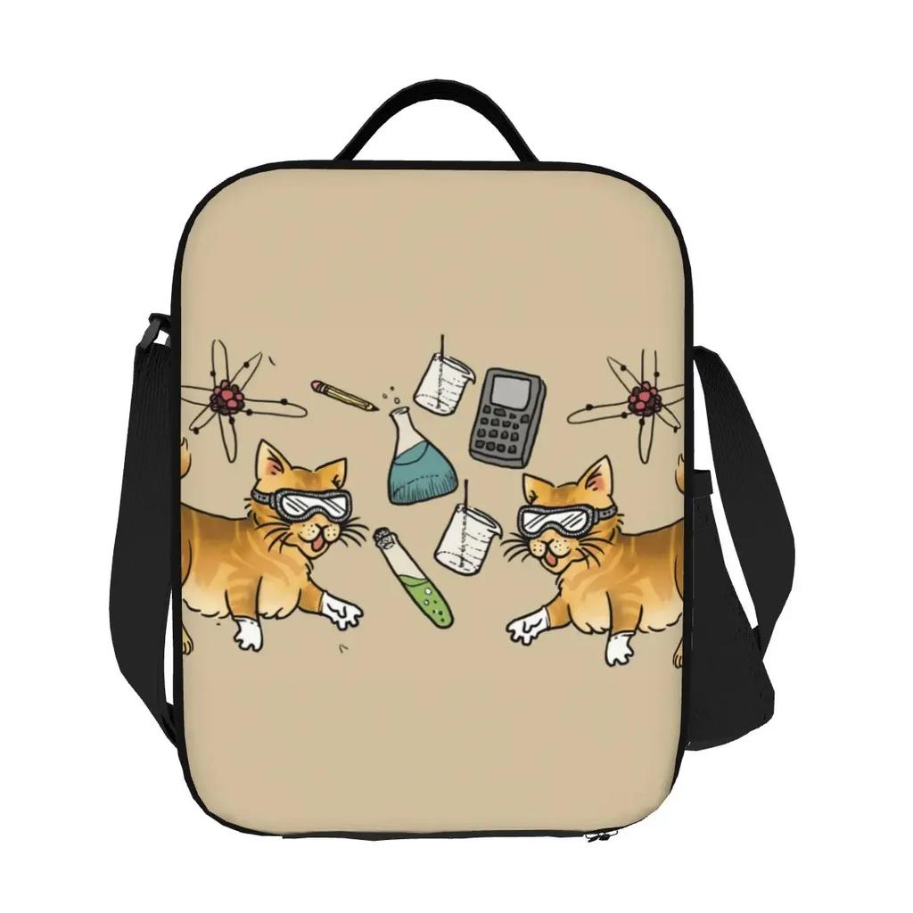 Stem Cats Insulated Lunch Bag for Women Science Chemistry Biological Thermal Cooler Bento Box Office Picnic Travel
