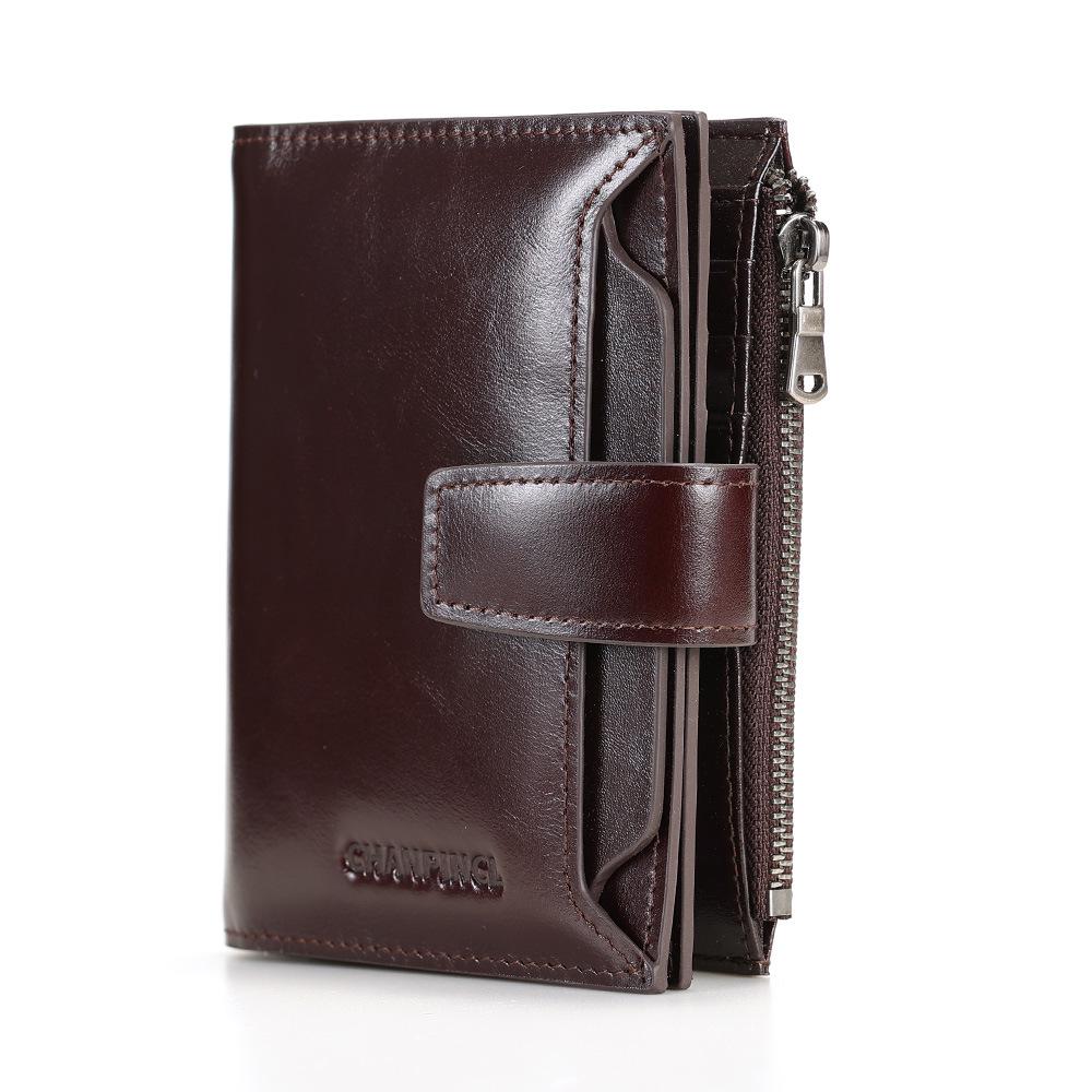 Мужской короткий кошелек для карт из масляной кожи - Crossborder C Brand First Layer Cowhead для водительских прав и многофункционального держателя карт